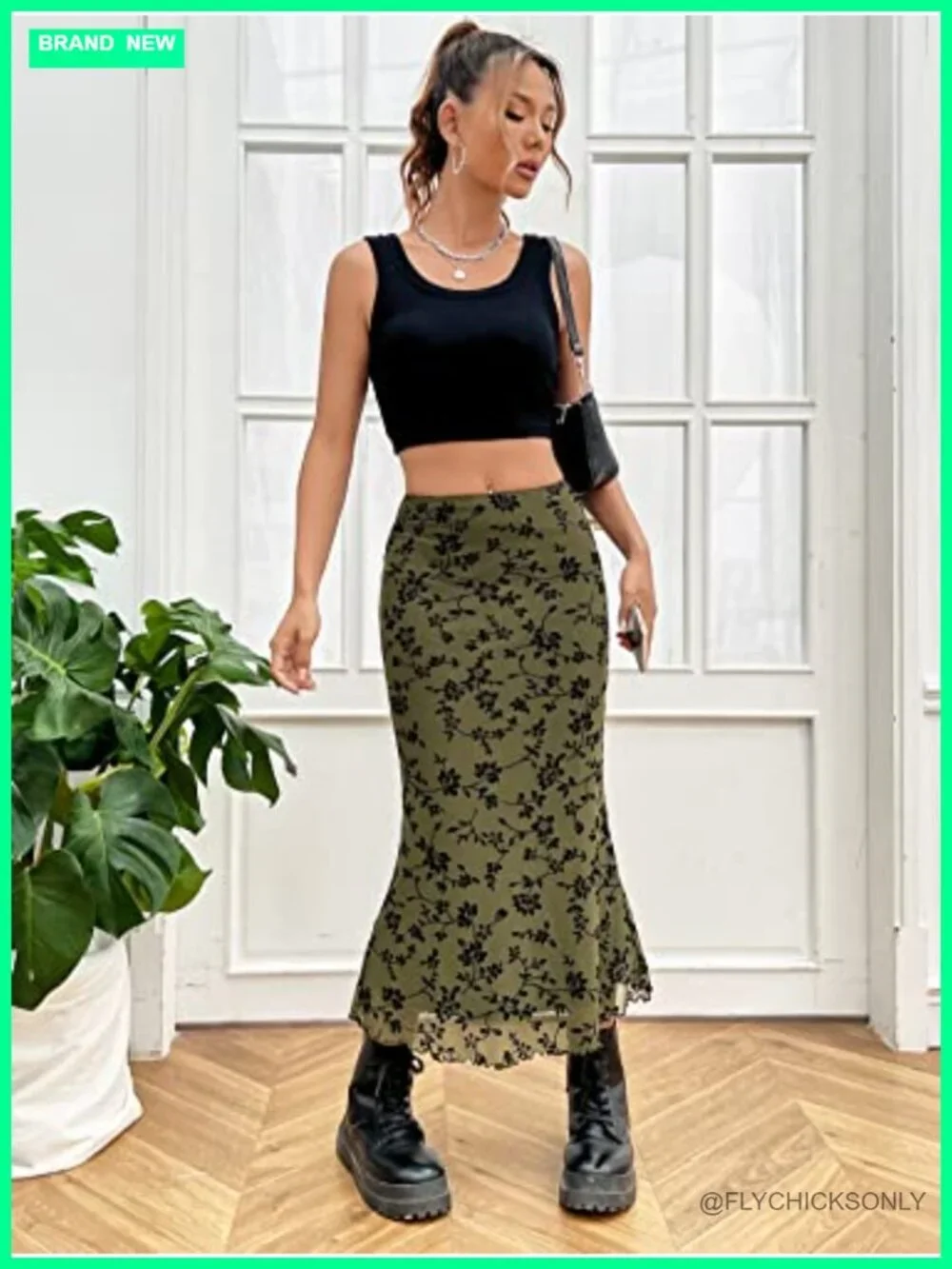 High Waisted Mesh Mermaid Skirt Y2k Bodycon Long Skirt Goth
